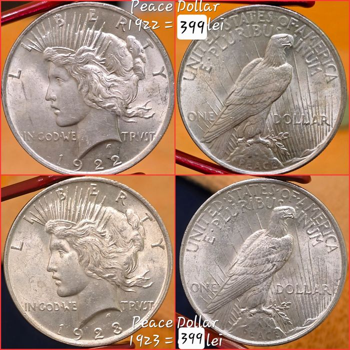SUA Vechi Morgan Peace Dollar monede argint 90%