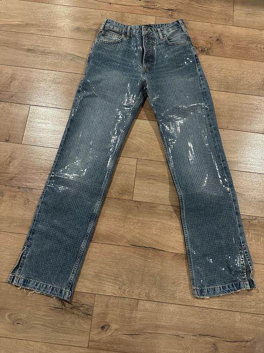 Дънки с пайети MANGO