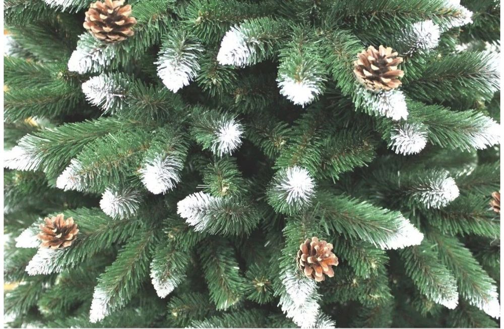 Brad artificial lux nins si conuri 220 cm NOU