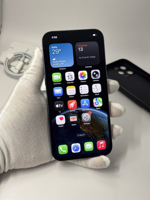 iPhone 13 Pro Max, 128GB, Blue, 100% батерия, КАТО НОВ, 1г. ГАРАНЦИЯ!