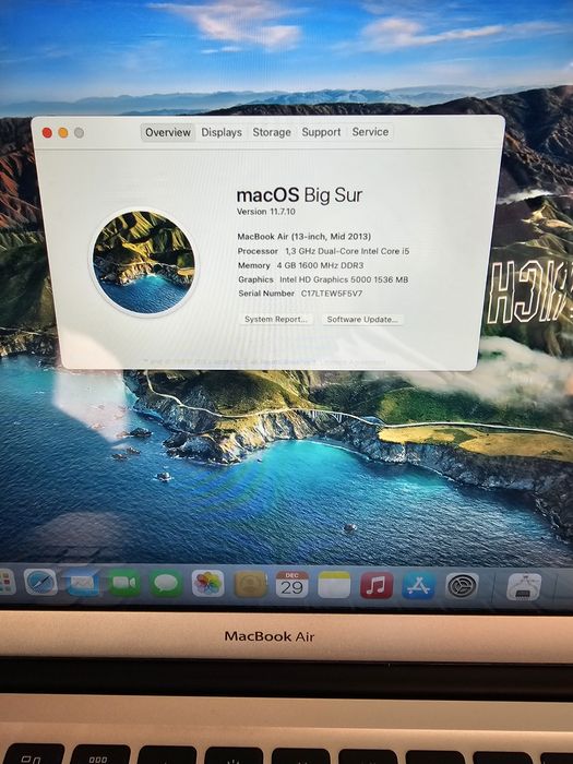 Macbook air 13  a1466 дънна платка