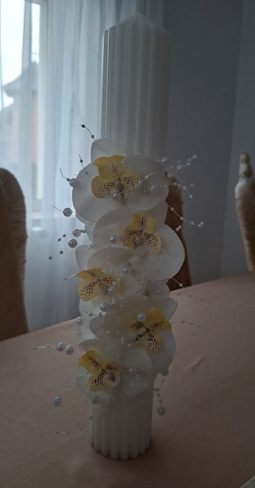 Set de 6 lumânări pentru nuntă / Luxury Design / Realizate Manual !