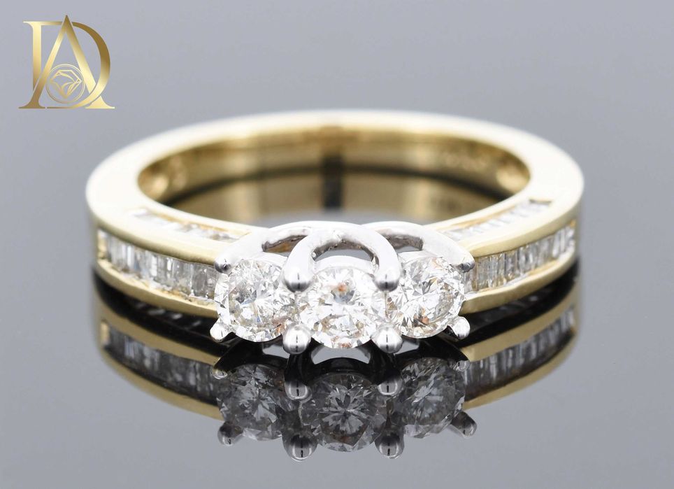 Нов Златен Пръстен с 1.03кт Естествени Диаманти