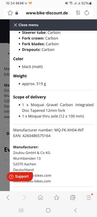 vand furca carbon pt gravel sau cursiera