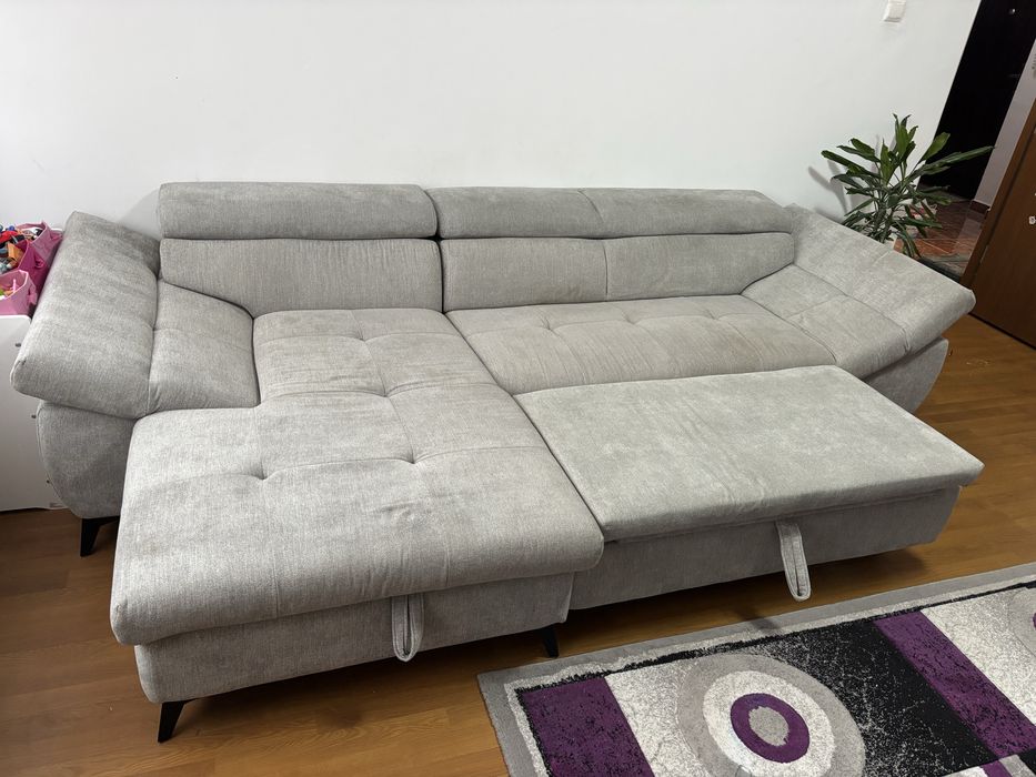 Vând colțar extensibil cu ladă de dopozitare