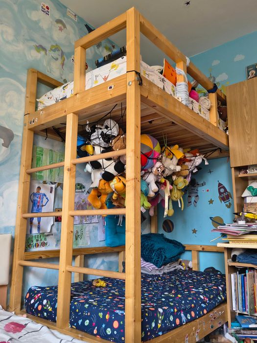 Pat etajat copii din lemn