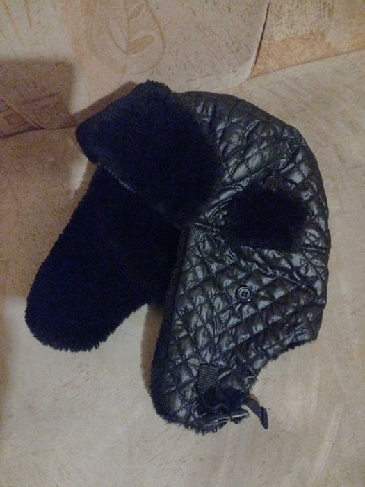 Мъжка шапка ушанка от естествена кожа