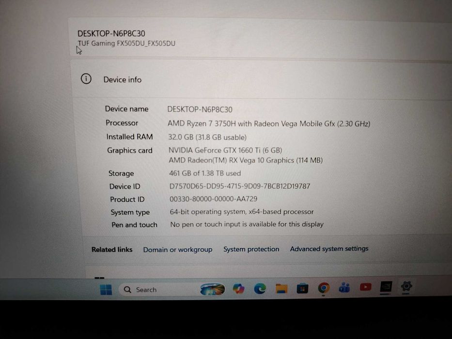 Laptop gaming asus tuf fx505du