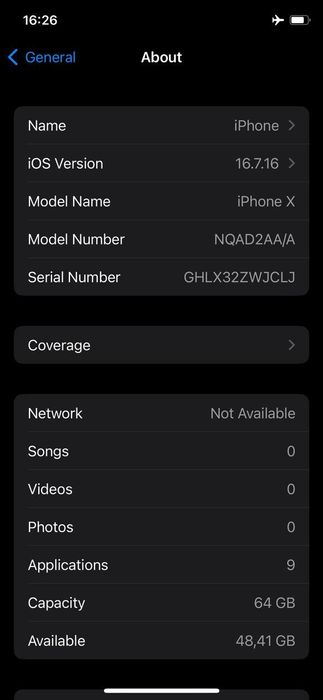 iPhone x 64gb 100 ideal
