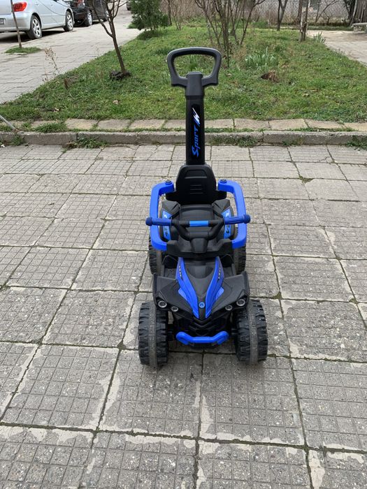 Ride on с дръжка ATV син