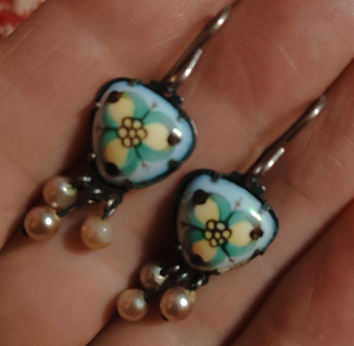 Серьги финифть СССР