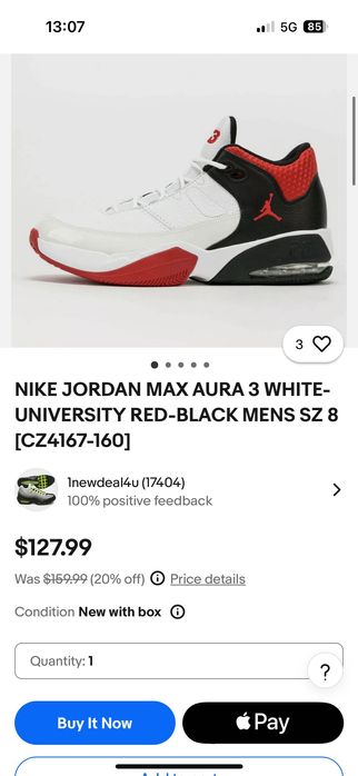 Маратонки Nike Jordan Max aura 3 white номер 35.5