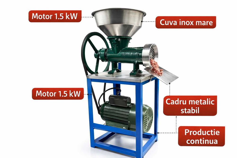 Masina de carne electrica 1.5kW cu masa productie continua