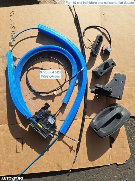 Sistem inchidere usa culisanta fiat ducato peugeot boxer citroen jumper ( pentru masini cu volan pe stanga ) maner opritor cabluri