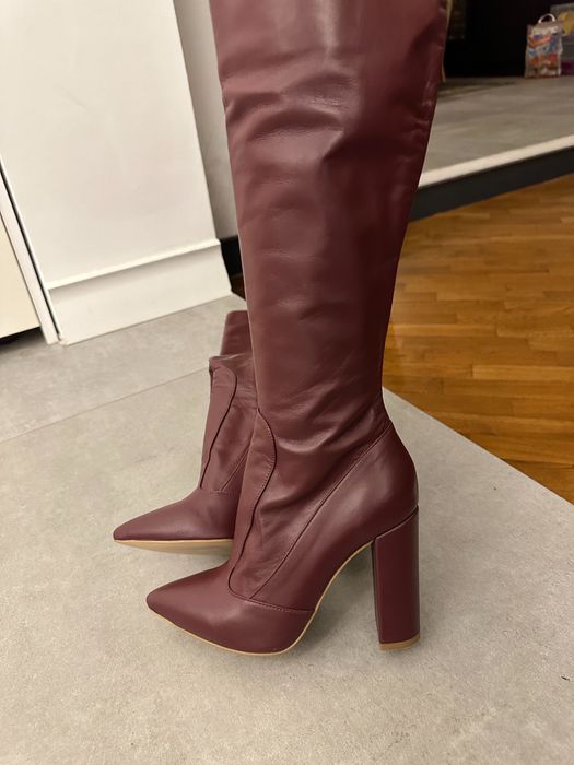 Cizme piele noi, peste genunchi, Atelier Faiblesse, marimea 38