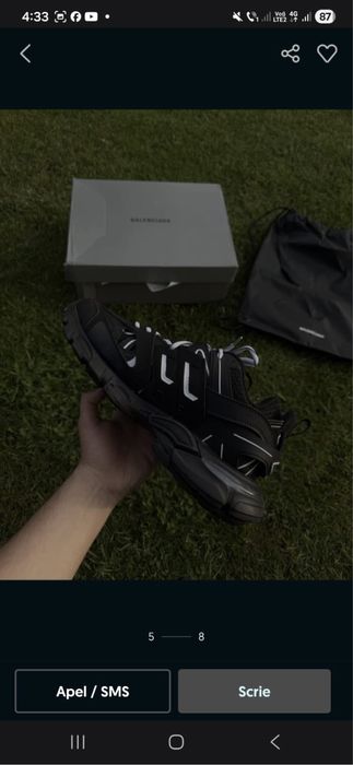 Adidasi Balenciaga Track Black and White