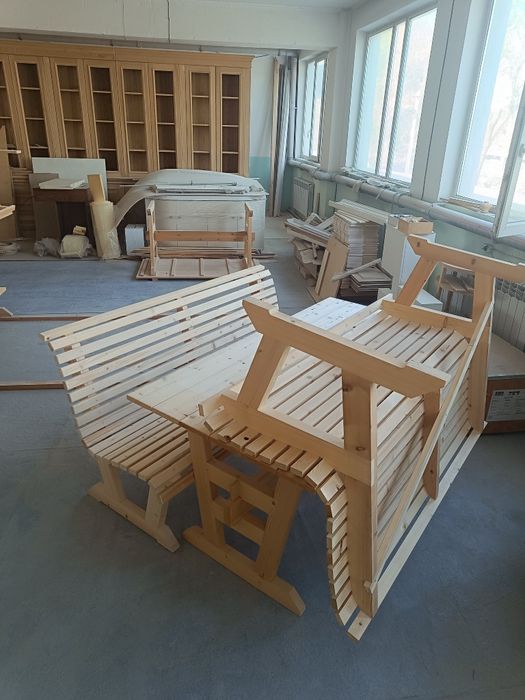 Комплект мебели в баню, банный гарнитур, стол/скамейки в баню