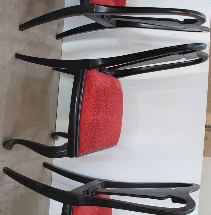 5 buc Scaun Vintage din lemn masiv; Scaun cu ornamente sculptate