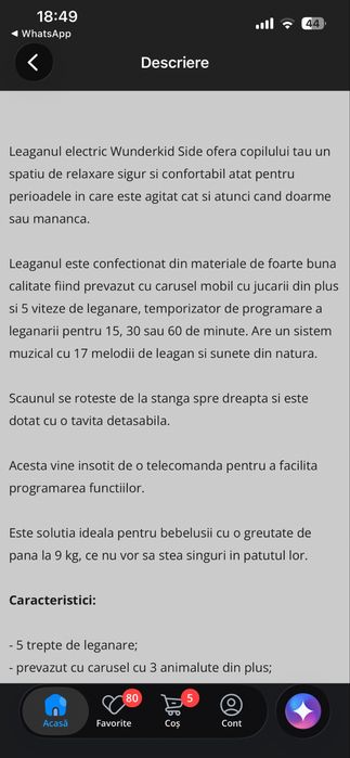 Leagan electric bebelusi