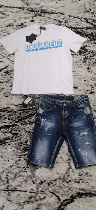 Set tricou și pantaloni scurți jeanși
