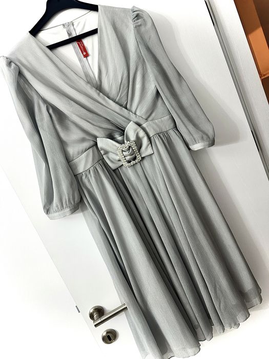 Rochie argintie eleganta