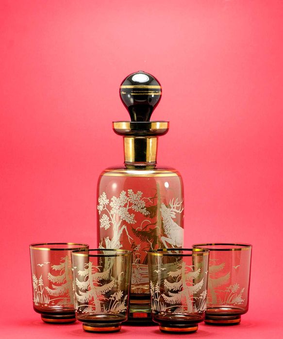 Антикварнгый Графин Богема 50-е годы,