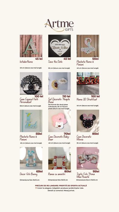 Decoratiuni personalizate lemn camera copilului nume si rama foto