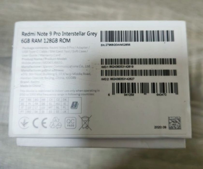 Като нов Xiaomi Redmi Note 9 Pro Dual sim 6/128 Black