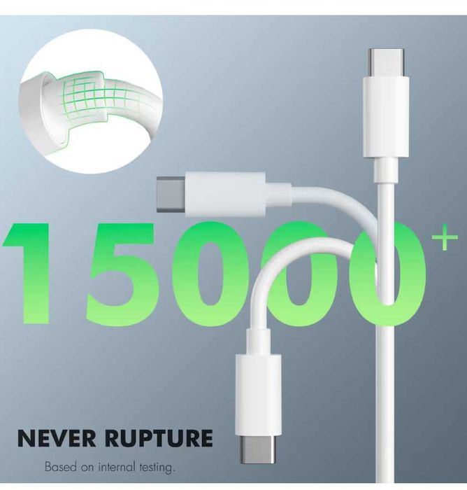 Cablu de încărcare rapidă USB-C la USB-C 100W