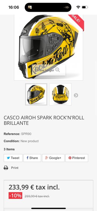 Cască Spark ROCK'N'ROLL Black Gloss