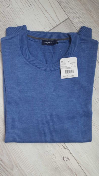 Чисто нов син мъжки пуловер LC WAIKIKI BASIC размер L
