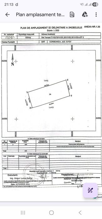 Teren de vanzare Corbeanca / Tamasi 500mp