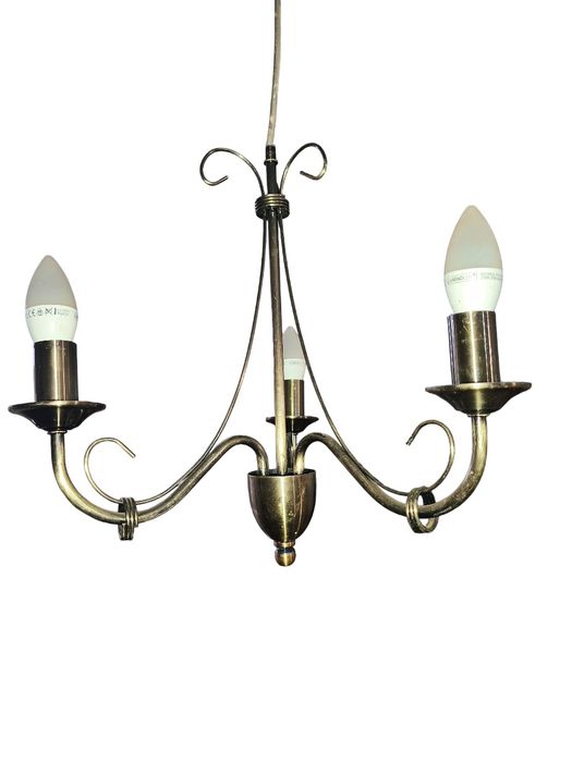 Lustră suspendă cu 3 brațe aurie