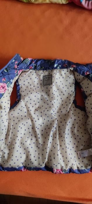 Син елек на цветя, грейка с подплата на точки на Next за 7-8 г