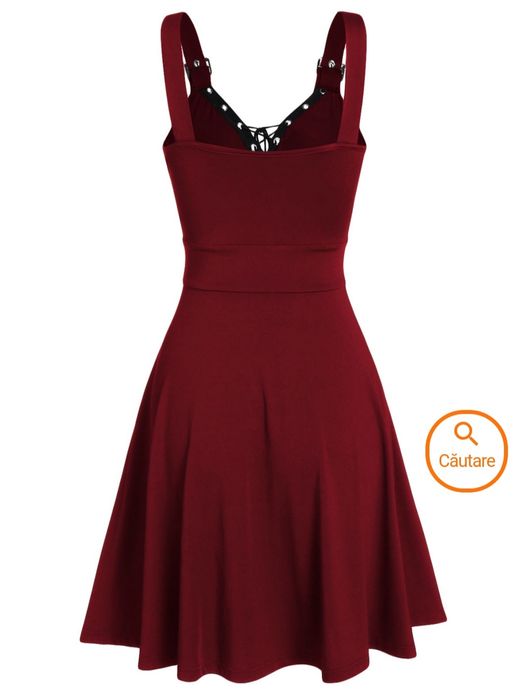 Rochie rosie scurta goth