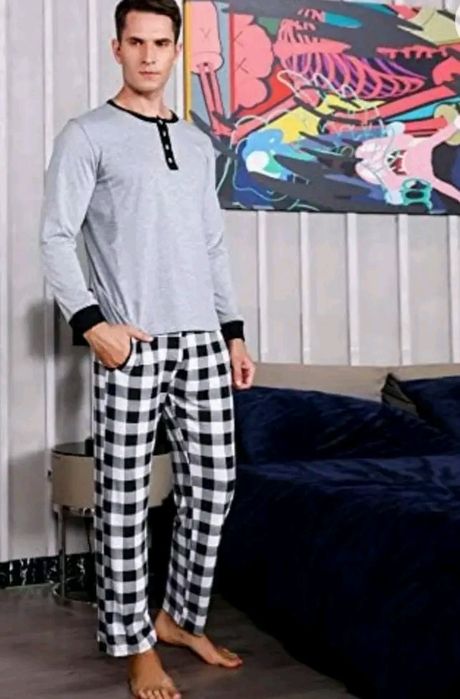 Мъжки пижами от органичен памук 2ХЛ