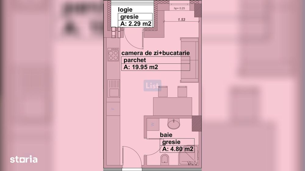 Apartament de vânzare, tip studio, finisat, etaj 3, Comision 0% — fotografia 2