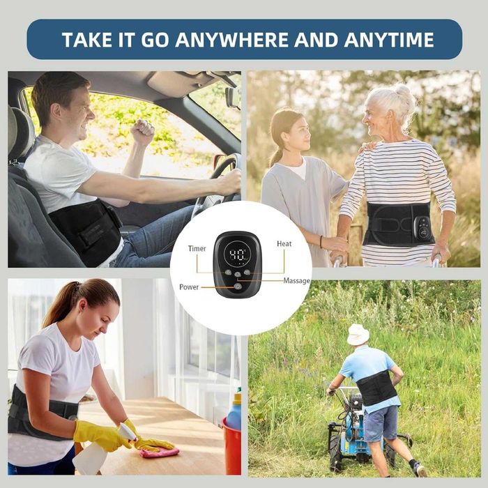 Centura Masaj Lombar HONGJING - Incalzire si Lumina Rosie - Nou