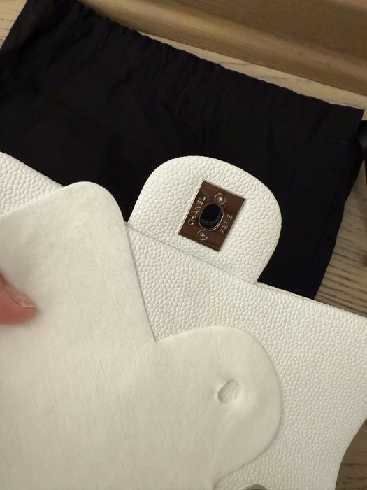 Geanta Chanel mini flap bag alba caviar leather copie 1/1 superfake