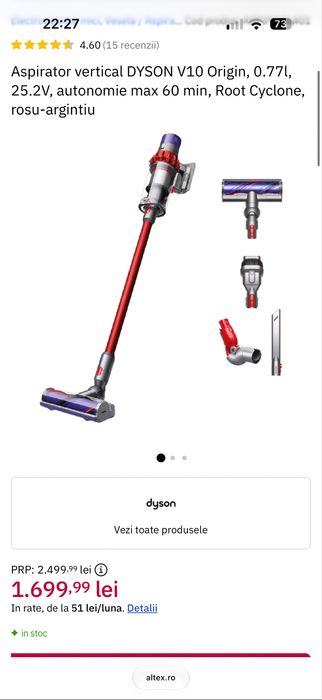Dyson v10 Origin Nou sigilat