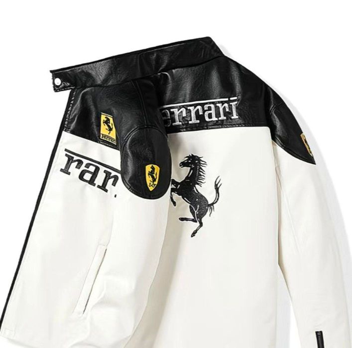 Кожанка с эмблемой Ferrari