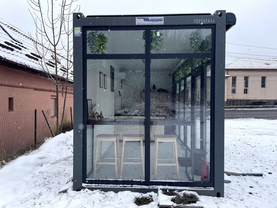 Container comercial 6m Cluj – A/C, marchiză, echipat