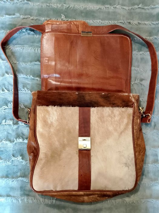 Дамска чанта от естествена кожа и косъм