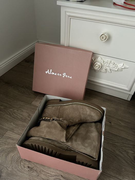 Alma En Pena cizme din piele bej