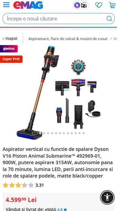 Dyson V16 Piston Animal Submarine NOU Sigilat