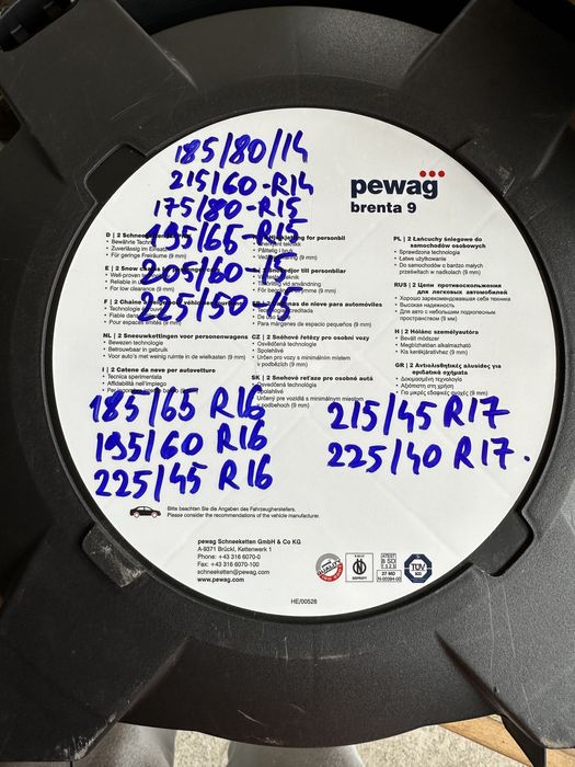 Lanturi de zapada, diferite marimi R 13-R14 R 15-R16-R17