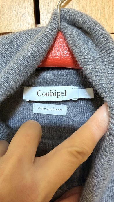 Мъжки пуловер поло 100%кашмир Conbipel. Размер L.