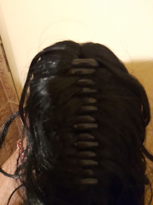 Черна опашка за коса на шнола