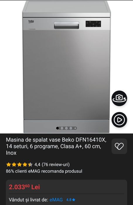 Masina spalat vase Beko DFN16410X