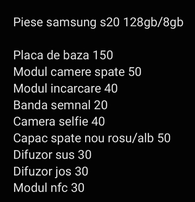 Piese Samsung S20 128gb/8gb ram